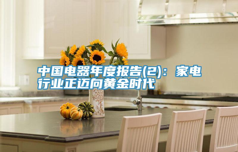 中國電器年度報(bào)告(2):家電行業(yè)正邁向黃金時(shí)代