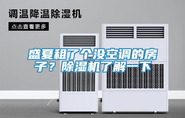盛夏租了個沒空調(diào)的房子?除濕機(jī)了解一下