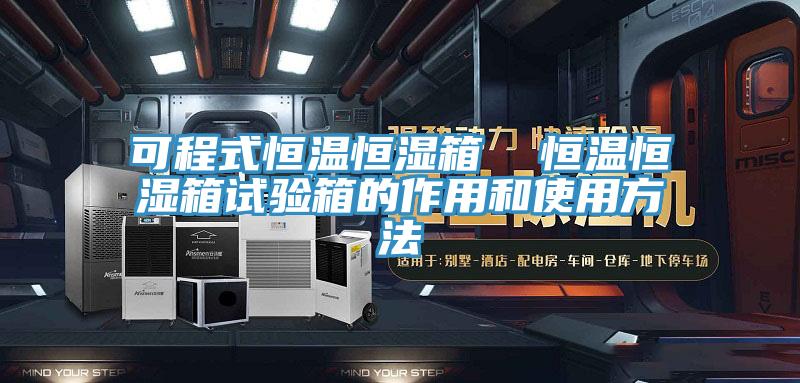 可程式恒溫恒濕箱 恒溫恒濕箱試驗箱的作用和使用方法
