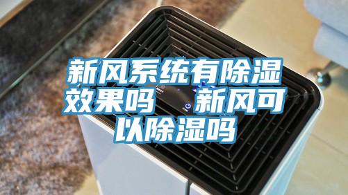新風系統有除濕效果嗎 新風可以除濕嗎